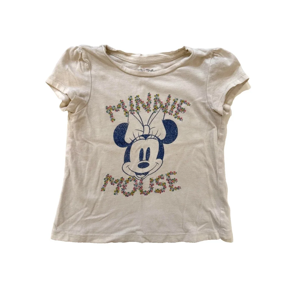 Disney Baby Gap Minnie Mouse Floral Graphic Tee‎ Girls 3T Kidcore